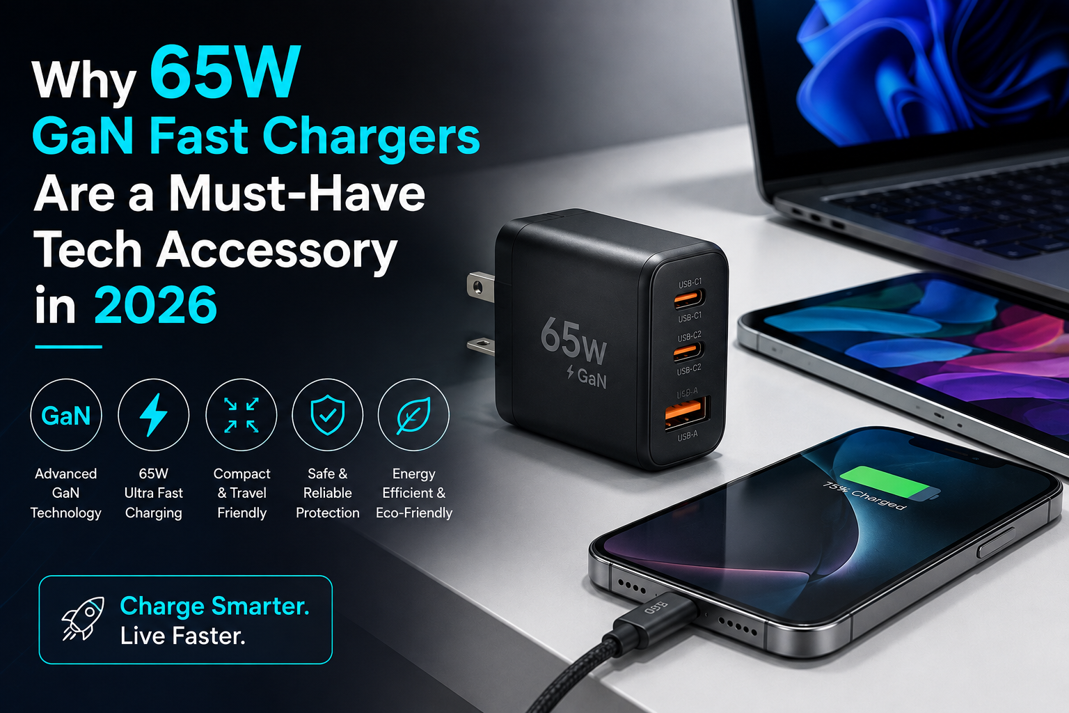 Why 65W GaN Fast Chargers Are a Must-Have Tech Accessory in 2026