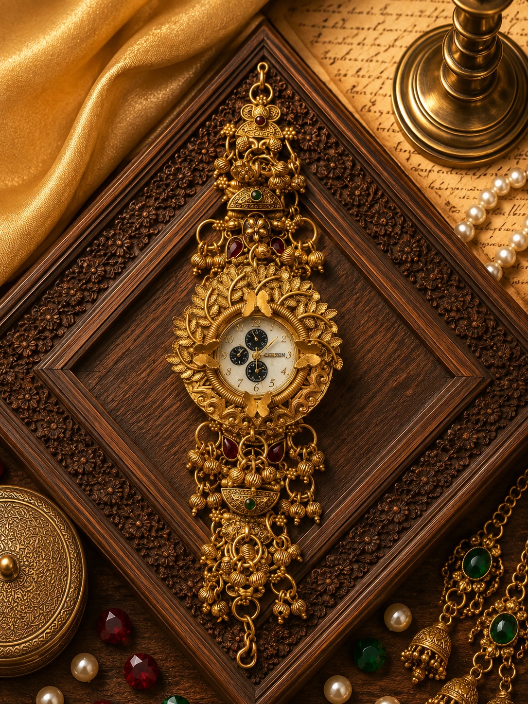 Traditional Kundan & Stone-Studded Ethnic Wrist Watch image 4