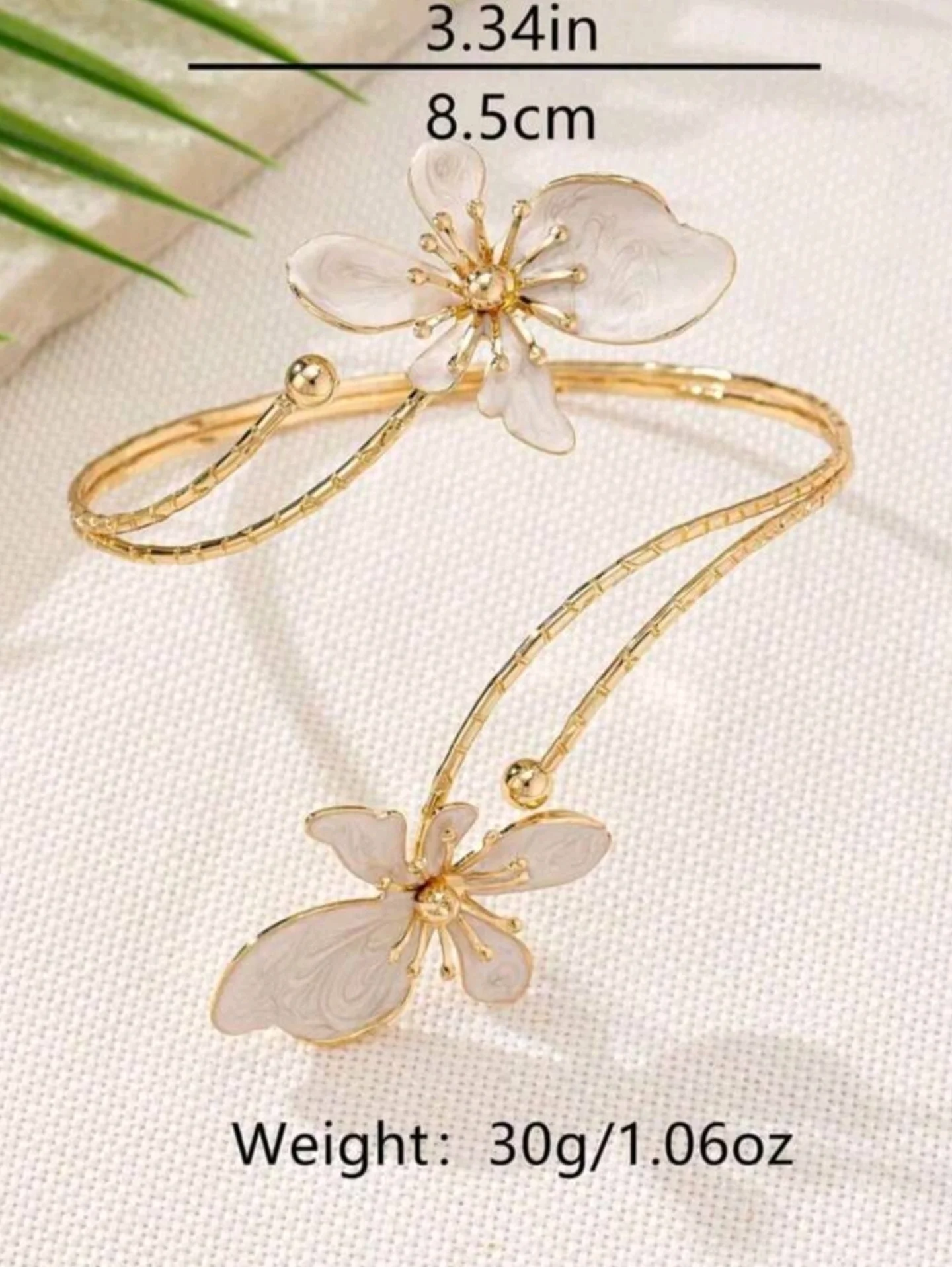 Gold Plated Floral Upper Arm Cuff Bracelet image 5