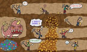 Pixel art character digging underground in A Game About Digging a Hole indie game screenshot