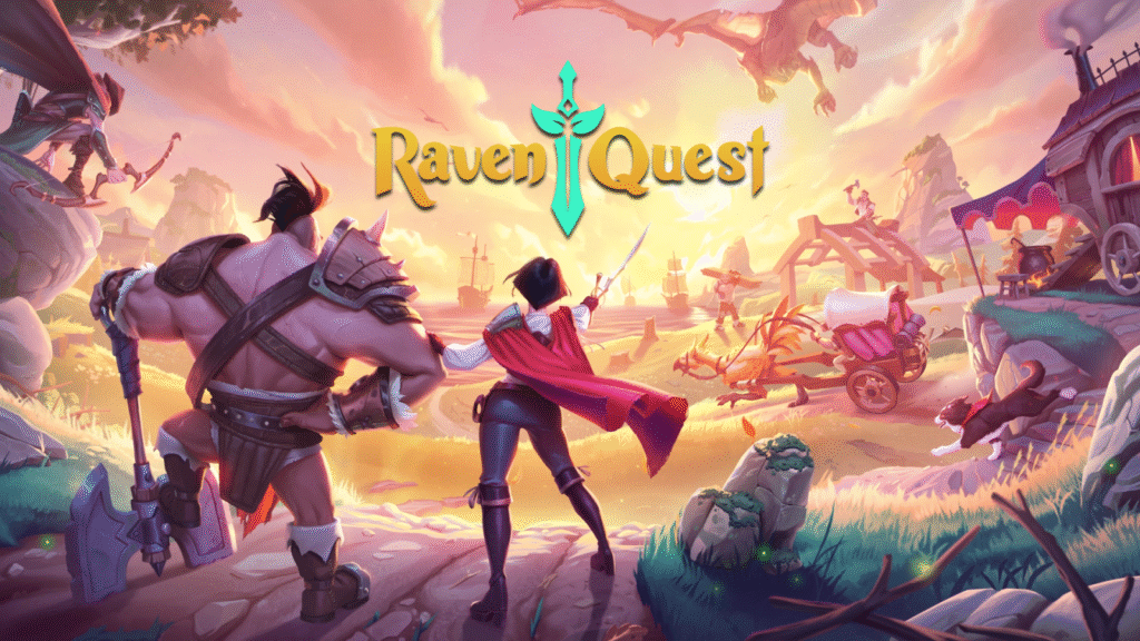 RavenQuest game guide 2025 – fantasy MMORPG gameplay with warriors, magic creatures, and castle environments